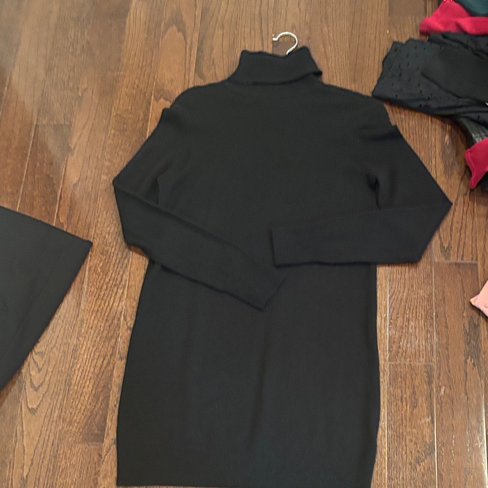 Equipment Black Turtleneck Sweater Dress